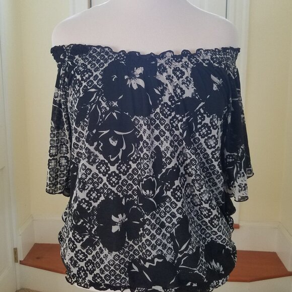 Van Heusen Black & white top sz Large - Picture 6 of 6